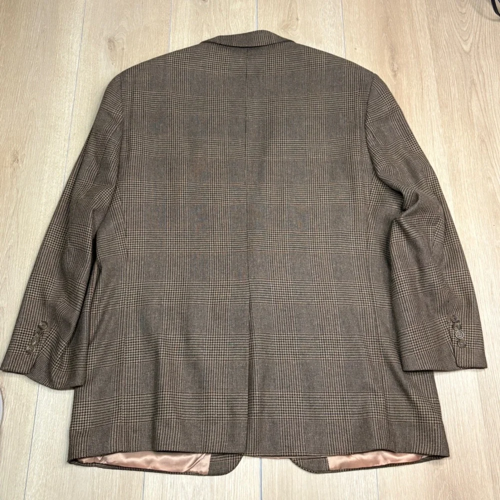 Chaps Ralph Lauren Mens 44R Blazer Silk Wool Brown Glen Plaid‎ Sport Coat Canada